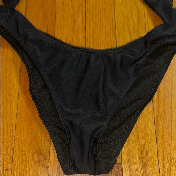 Betty Jade Modern Black Cutout One Piece Swimsuit - Picture 2 of 8